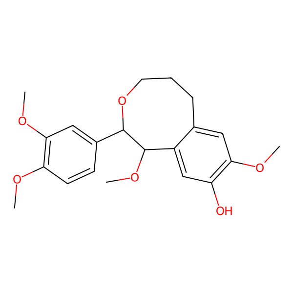 2D Structure of (1R,2R)-2-(3,4-dimethoxyphenyl)-1,8-dimethoxy-2,4,5,6-tetrahydro-1H-3-benzoxocin-9-ol