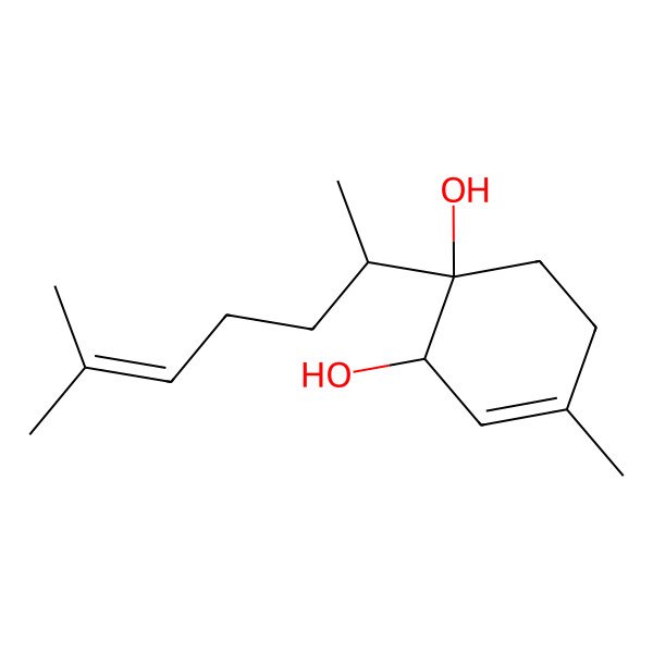 2D Structure of (1R,2R)-4-methyl-1-[(2R)-6-methylhept-5-en-2-yl]cyclohex-3-ene-1,2-diol