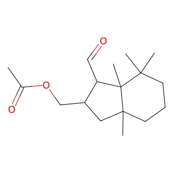 2D Structure of [(1R,2R,3aR,7aR)-1-formyl-3a,7,7,7a-tetramethyl-1,2,3,4,5,6-hexahydroinden-2-yl]methyl acetate