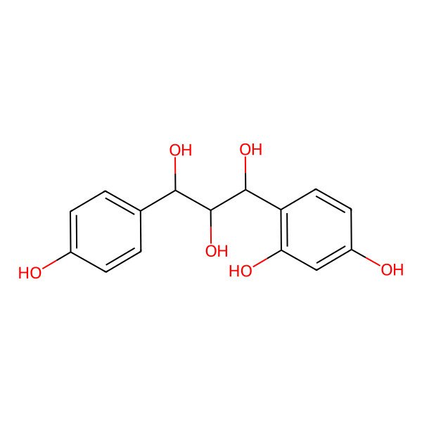 2D Structure of (1R,2R,3R)-1-(2,4-dihydroxyphenyl)-3-(4-hydroxyphenyl)propane-1,2,3-triol