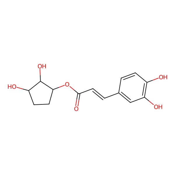 2D Structure of [(1R,2R,3R)-2,3-dihydroxycyclopentyl] (E)-3-(3,4-dihydroxyphenyl)prop-2-enoate