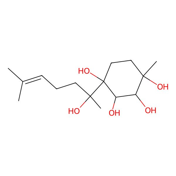 2D Structure of (1R,2R,3R,4R)-1-[(1R)-1-hydroxy-1,5-dimethyl-hex-4-enyl]-4-methyl-cyclohexane-1,2,3,4-tetrol