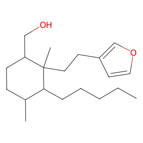 2D Structure of [(1R,2R,3R,4S)-2-[2-(furan-3-yl)ethyl]-2,4-dimethyl-3-pentylcyclohexyl]methanol
