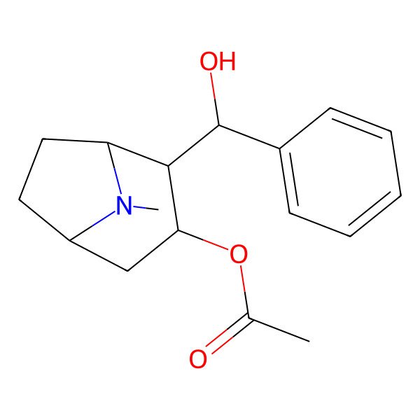 2D Structure of [(1R,2R,3R,5S)-2-[(S)-hydroxy(phenyl)methyl]-8-methyl-8-azabicyclo[3.2.1]octan-3-yl] acetate