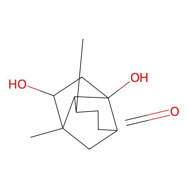 2D Structure of (1R,2R,3R,6S,8S,9R)-1,9-dihydroxy-3,8-dimethyltricyclo[4.4.0.02,8]decan-5-one