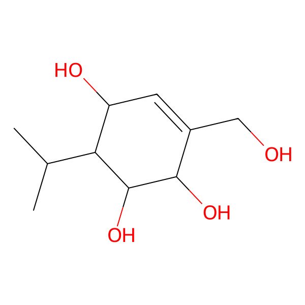 2D Structure of (1R,2R,3S,4S)-6-(hydroxymethyl)-3-propan-2-ylcyclohex-5-ene-1,2,4-triol 2D Structure of (1R,2R,3S,4S)-6-(hydroxymethyl)-3-propan-2-ylcyclohex-5-ene-1,2,4-triol