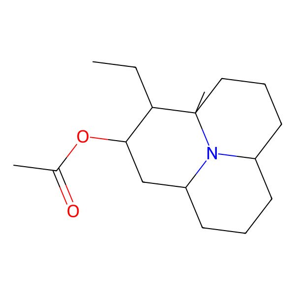 2D Structure of [(1R,2R,3S,5S,9R)-2-ethyl-1-methyl-13-azatricyclo[7.3.1.05,13]tridecan-3-yl] acetate