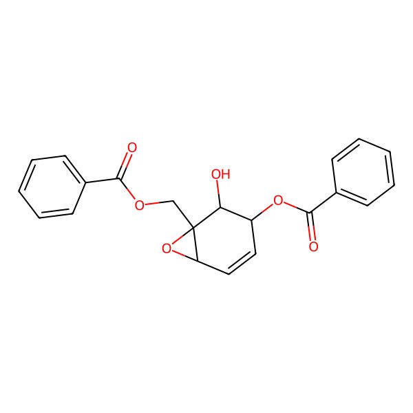2D Structure of [(1R,2R,3S,6S)-3-benzoyloxy-2-hydroxy-7-oxabicyclo[4.1.0]hept-4-en-1-yl]methyl benzoate