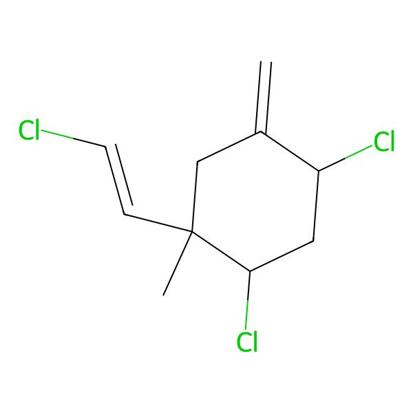 2D Structure of (1R,2R,4R)-2,4-dichloro-1-(2-chloroethenyl)-1-methyl-5-methylidenecyclohexane