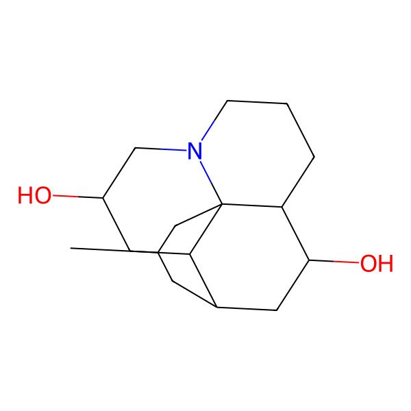 2D Structure of (1R,2R,4R,10S,11R,13S,15R)-15-methyl-6-azatetracyclo[8.6.0.01,6.02,13]hexadecane-4,11-diol