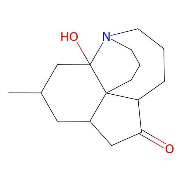 2D Structure of (1R,2R,4R,6S,9R)-2-hydroxy-4-methyl-13-azatetracyclo[7.7.0.01,6.02,13]hexadecan-8-one