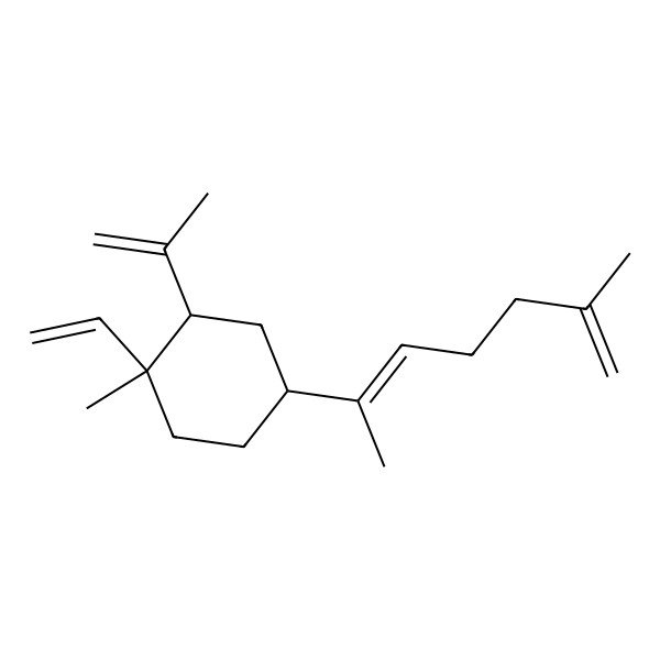 2D Structure of (1R,2R,4S)-1-ethenyl-1-methyl-4-[(2E)-6-methylhepta-2,6-dien-2-yl]-2-prop-1-en-2-ylcyclohexane