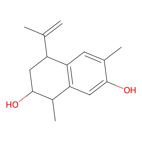 2D Structure of (1R,2R,4S)-1,6-dimethyl-4-prop-1-en-2-yl-1,2,3,4-tetrahydronaphthalene-2,7-diol