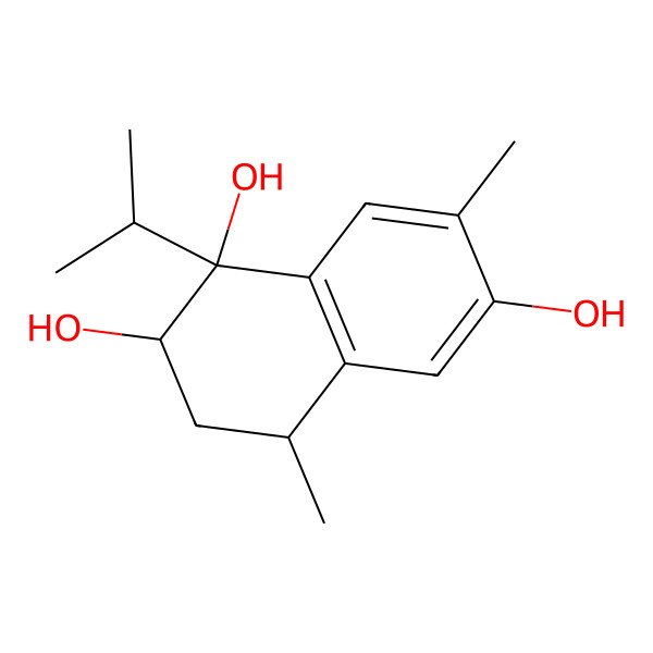 2D Structure of (1R,2R,4S)-4,7-dimethyl-1-propan-2-yl-3,4-dihydro-2H-naphthalene-1,2,6-triol