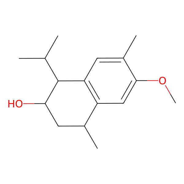 2D Structure of (1R,2R,4S)-6-methoxy-4,7-dimethyl-1-propan-2-yl-1,2,3,4-tetrahydronaphthalen-2-ol