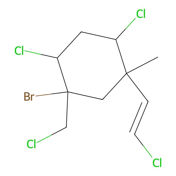 2D Structure of (1R,2R,4S,5S)-1-bromo-2,4-dichloro-5-[(E)-2-chloroethenyl]-1-(chloromethyl)-5-methylcyclohexane
