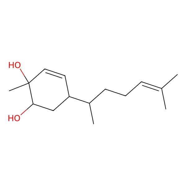 2D Structure of (1R,2R,5R)-2-methyl-5-[(2R)-6-methylhept-5-en-2-yl]cyclohex-3-ene-1,2-diol