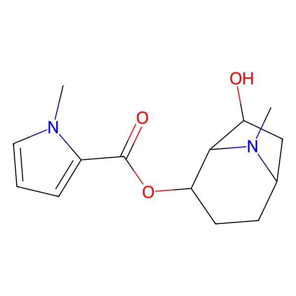 2D Structure of [(1R,2R,5R,7R)-7-hydroxy-8-methyl-8-azabicyclo[3.2.1]octan-2-yl] 1-methylpyrrole-2-carboxylate