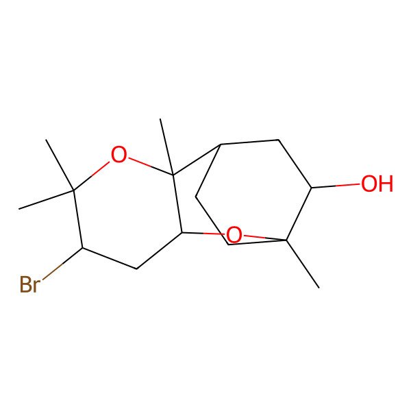 2D Structure of (1R,2R,5R,7R,9S,10S)-5-bromo-2,4,4,9-tetramethyl-3,8-dioxatricyclo[7.2.2.02,7]tridecan-10-ol