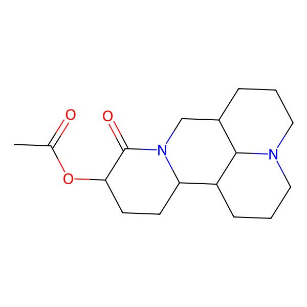 2D Structure of [(1R,2R,5R,9S,17S)-6-oxo-7,13-diazatetracyclo[7.7.1.02,7.013,17]heptadecan-5-yl] acetate