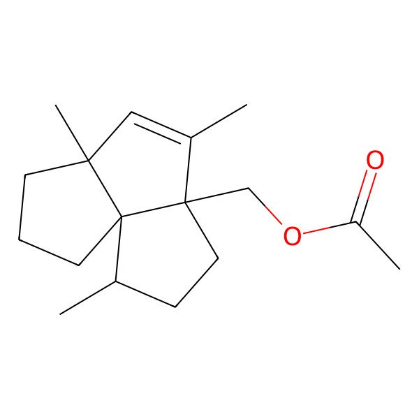 2D Structure of [(1R,2R,5S,8S)-2,6,8-trimethyl-5-tricyclo[6.3.0.01,5]undec-6-enyl]methyl acetate