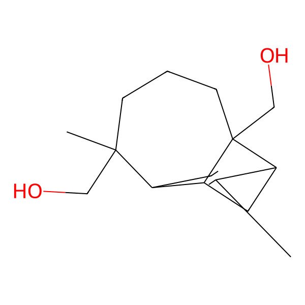 2D Structure of [(1R,2R,6S,7R,10S)-2-(hydroxymethyl)-6,9-dimethyl-6-tricyclo[5.4.0.02,10]undec-8-enyl]methanol