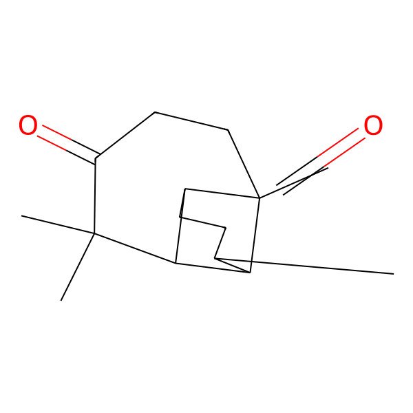 2D Structure of (1R,2R,7S,8R,9R)-3,3,7,9-tetramethyltricyclo[5.4.0.02,8]undecane-4,10-dione