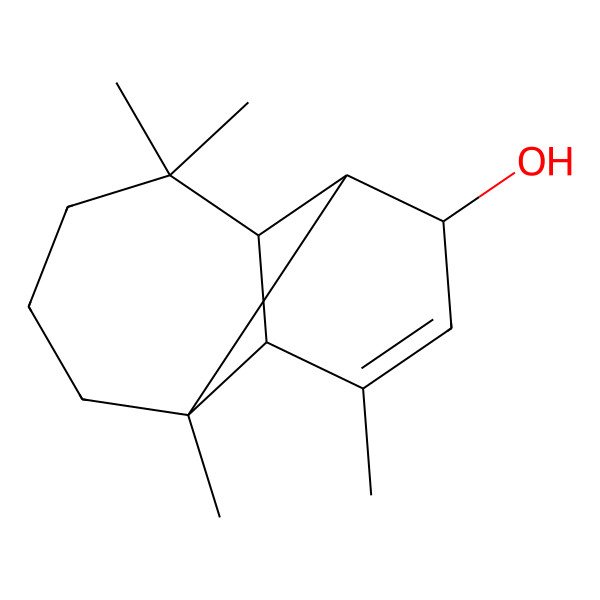 2D Structure of (1R,2R,7S,8R,9S)-2,6,6,11-tetramethyltricyclo[5.4.0.02,8]undec-10-en-9-ol