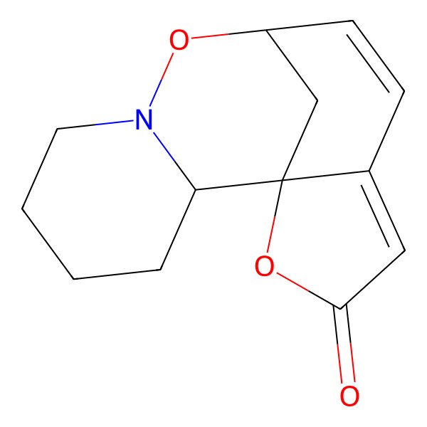 2D Structure of (1R,2R,9R)-8,15-dioxa-7-azatetracyclo[7.6.1.01,12.02,7]hexadeca-10,12-dien-14-one