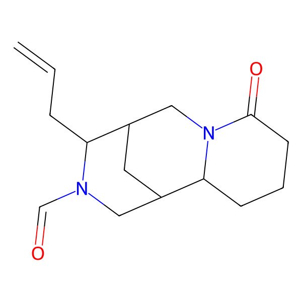 2D Structure of (1R,2R,9R,10S)-6-oxo-10-prop-2-enyl-7,11-diazatricyclo[7.3.1.02,7]tridecane-11-carbaldehyde