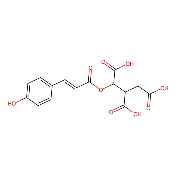 2D Structure of (1R,2S)-1-[3-(4-hydroxyphenyl)prop-2-enoyloxy]propane-1,2,3-tricarboxylic acid