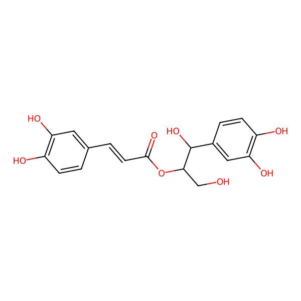 2D Structure of [(1R,2S)-1-(3,4-dihydroxyphenyl)-1,3-dihydroxypropan-2-yl] (E)-3-(3,4-dihydroxyphenyl)prop-2-enoate
