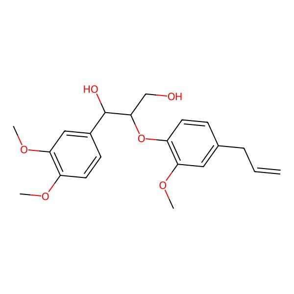 2D Structure of (1R,2S)-1-(3,4-dimethoxyphenyl)-2-(2-methoxy-4-prop-2-enylphenoxy)propane-1,3-diol
