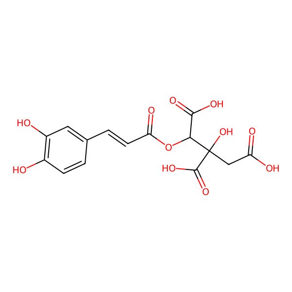 2D Structure of (1R,2S)-1-[(E)-3-(3,4-dihydroxyphenyl)prop-2-enoyl]oxy-2-hydroxypropane-1,2,3-tricarboxylic acid
