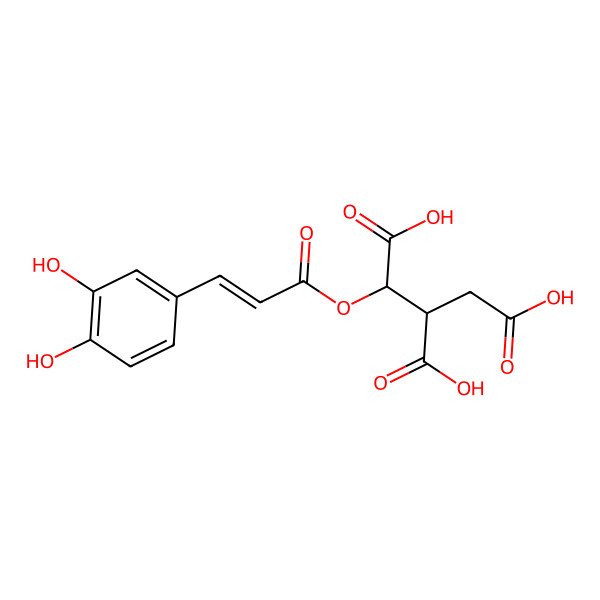 2D Structure of (1R,2S)-1-[(E)-3-(3,4-dihydroxyphenyl)prop-2-enoyl]oxypropane-1,2,3-tricarboxylic acid