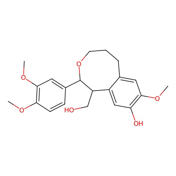 2D Structure of (1R,2S)-2-(3,4-dimethoxyphenyl)-1-(hydroxymethyl)-8-methoxy-2,4,5,6-tetrahydro-1H-3-benzoxocin-9-ol