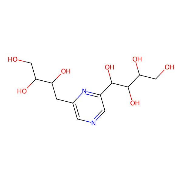 2D Structure of (1R,2S,3R)-1-[6-[(2R,3S)-2,3,4-trihydroxybutyl]pyrazin-2-yl]butane-1,2,3,4-tetrol