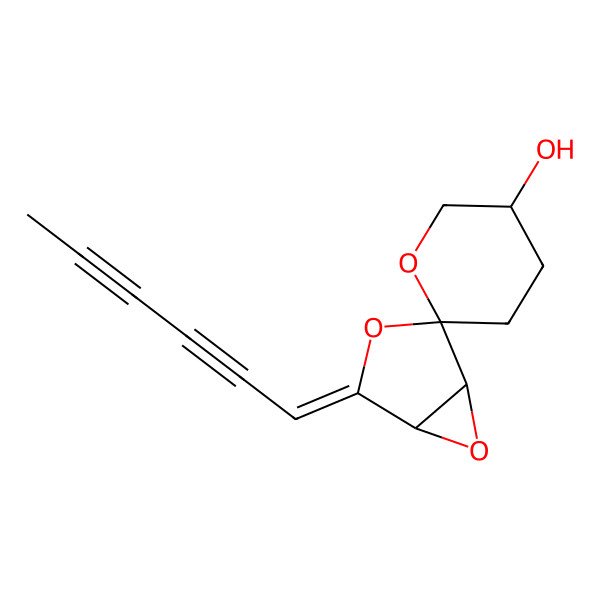 2D Structure of (1R,2S,3'S,5S)-4-hexa-2,4-diynylidenespiro[3,6-dioxabicyclo[3.1.0]hexane-2,6'-oxane]-3'-ol