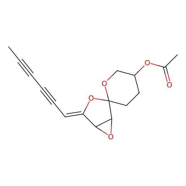 2D Structure of [(1R,2S,3'S,5S)-4-hexa-2,4-diynylidenespiro[3,6-dioxabicyclo[3.1.0]hexane-2,6'-oxane]-3'-yl] acetate