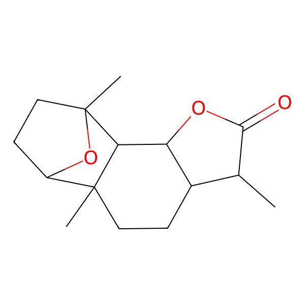 2D Structure of (1R,2S,3S,6R,7S,10R,11S)-1,6,10-trimethyl-4,14-dioxatetracyclo[9.2.1.02,10.03,7]tetradecan-5-one