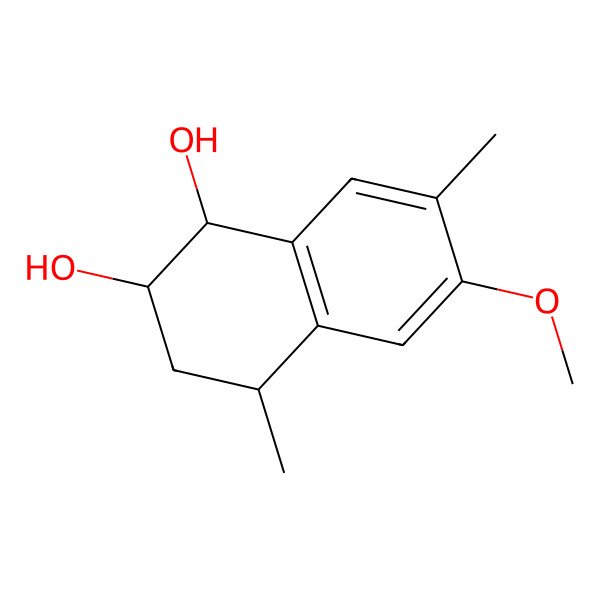 2D Structure of (1R,2S,4R)-6-methoxy-4,7-dimethyl-1,2,3,4-tetrahydronaphthalene-1,2-diol