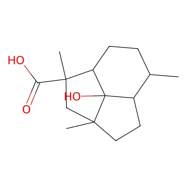 2D Structure of (1R,2S,4R,7R,8S,11S)-11-hydroxy-2,4,8-trimethyltricyclo[5.3.1.04,11]undecane-2-carboxylic acid
