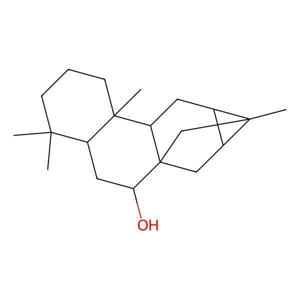 2D Structure of (1R,2S,4R,9R,10S,12R,13R,14S)-5,5,9,13-tetramethylpentacyclo[11.2.1.01,10.04,9.012,14]hexadecan-2-ol