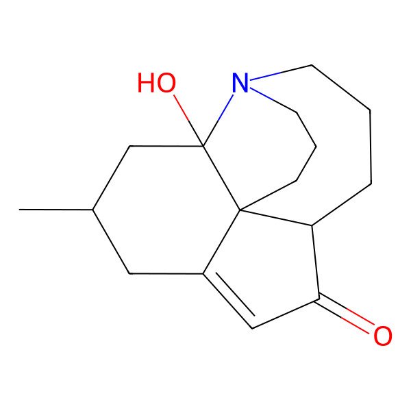 2D Structure of (1R,2S,4R,9S)-2-hydroxy-4-methyl-13-azatetracyclo[7.7.0.01,6.02,13]hexadec-6-en-8-one