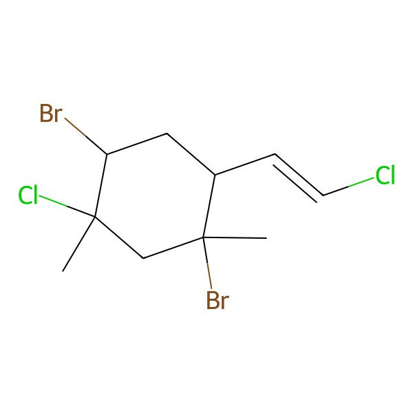 2D Structure of (1R,2S,4S,5R)-1,4-dibromo-5-chloro-2-[(E)-2-chloroethenyl]-1,5-dimethylcyclohexane