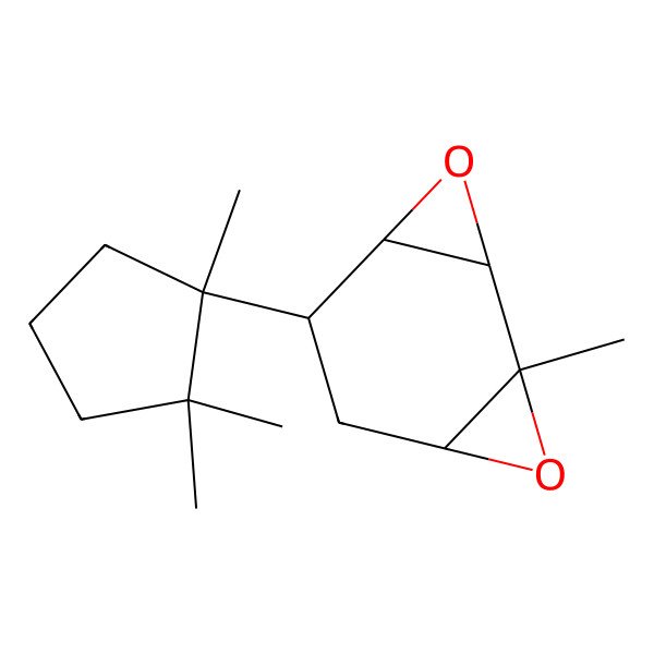 2D Structure of (1R,2S,4S,5R,7R)-1-methyl-5-[(1S)-1,2,2-trimethylcyclopentyl]-3,8-dioxatricyclo[5.1.0.02,4]octane