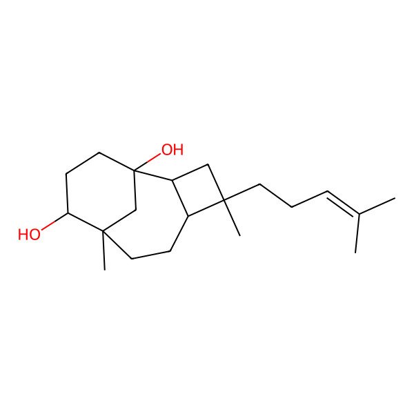 2D Structure of (1R,2S,4S,5S,8S,9S)-4,8-dimethyl-4-(4-methylpent-3-enyl)tricyclo[6.3.1.02,5]dodecane-1,9-diol