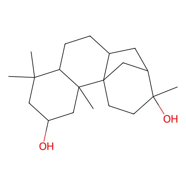 2D Structure of (1R,2S,4S,7S,10S,12S,13R)-2,6,6,13-tetramethyltetracyclo[10.3.1.01,10.02,7]hexadecane-4,13-diol