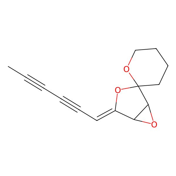 2D Structure of (1R,2S,4Z,5S)-4-hexa-2,4-diynylidenespiro[3,6-dioxabicyclo[3.1.0]hexane-2,2'-oxane]