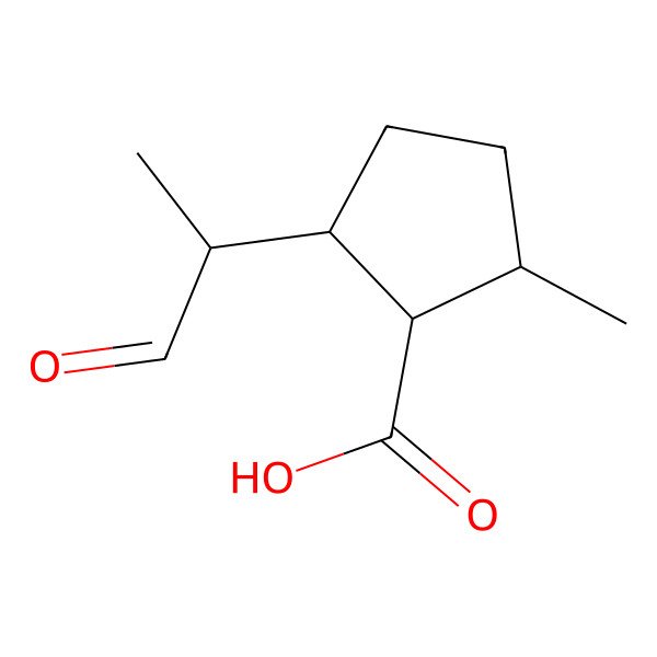 2D Structure of (1R,2S,5R)-2-methyl-5-[(2S)-1-oxopropan-2-yl]cyclopentane-1-carboxylic acid